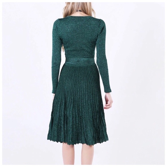 The CERI Metallic Stretch Wrap Dress - Picture 6 of 8